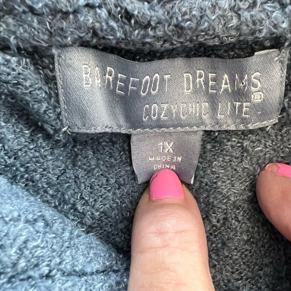 Like New Barefoot Dreams Cozy Chic Lite Plus Size 1/2 Zip Sweater - Picture 3 of 10